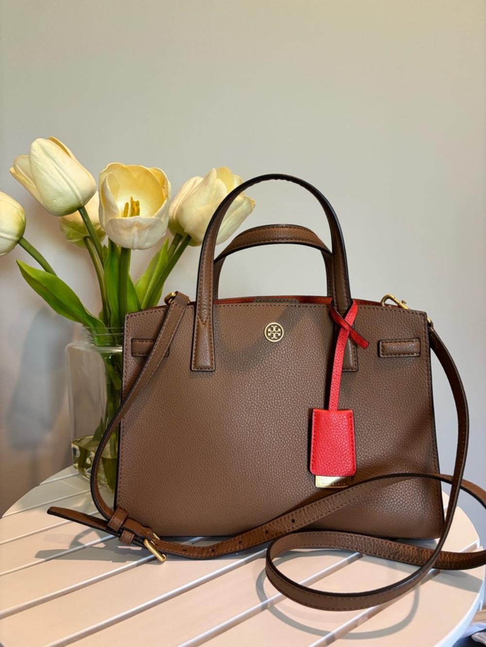 Tory Burch Walker Pebble Leather Satchel / Crossbody